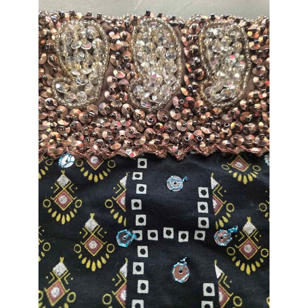 ​younique MULTIFUNKTIONAL boho-chic beaded ​Black Gold Silver  Accents Large​ - Picture 3 of 8